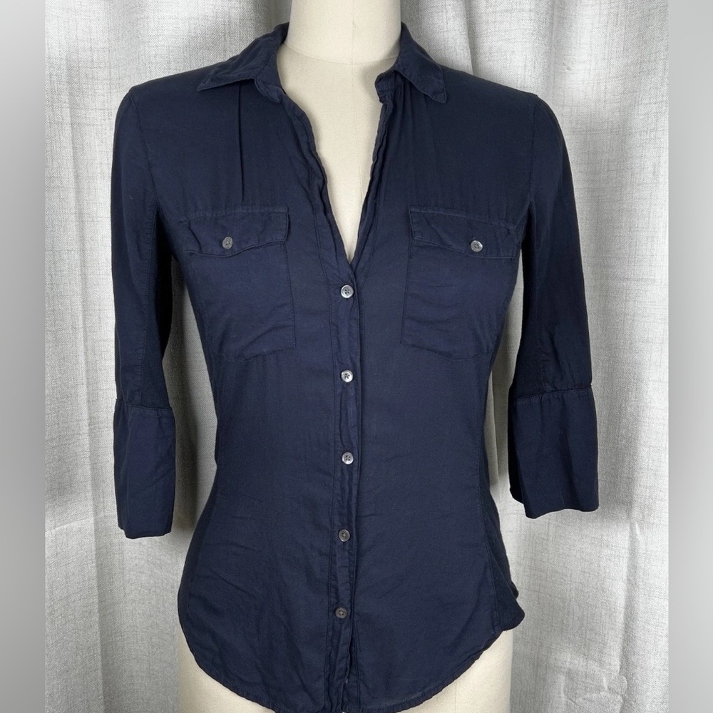 Vintage Standard James Perse Midnight Blue Button-Up Shirt